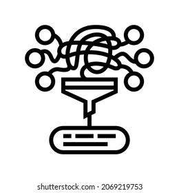 analice el vector de icono de la línea de tareas empresariales. signo de tareas empresariales de análisis. símbolo de contorno aislado ilustración negra