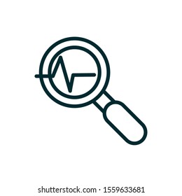 analysis cardiology equipment medical icon line vector illustration