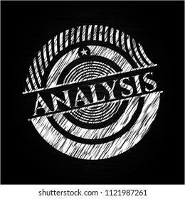 Analysis chalkboard emblem on black board
