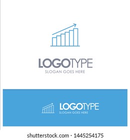 Analysis, Chart, Analytics, Business, Graph, Market, Statistics Blue outLine Logo with place for tagline