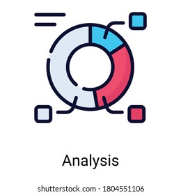 analysis, chart color line icon isolated on white background