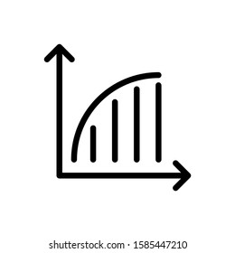 Analysis chart graph icon vector in black flat design on white background
