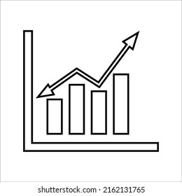 Análisis, gráfico, gráfico, icono de informe. Gráficos vectoriales de contorno.