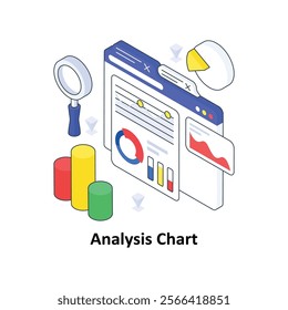 Analysis Chart isometric Colored illustration. EPS File stock illustration