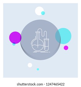Analysis, chemistry, flask, research, test White Line Icon colorful Circle Background