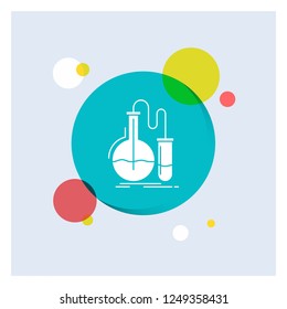 Analysis, chemistry, flask, research, test White Glyph Icon colorful Circle Background