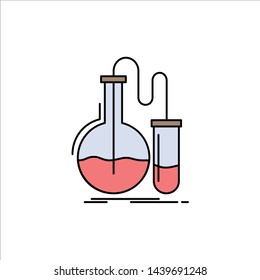 Analysis, chemistry, flask, research, test Flat Color Icon Vector