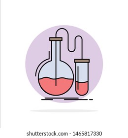 Analysis, chemistry, flask, research, test Flat Color Icon Vector. Vector Icon Template background