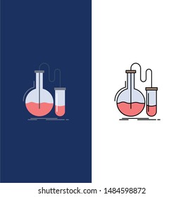 Analysis, chemistry, flask, research, test Flat Color Icon Vector. Vector Icon Template background