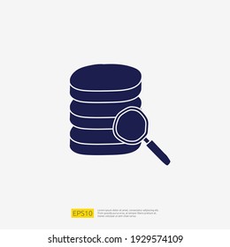 análisis de concepto doodle glyph icono con amplificador y servidor de datos. Tecnología de la ciencia estadística, comercialización digital y aprendizaje automático relacionados con la ilustración de la estrategia empresarial