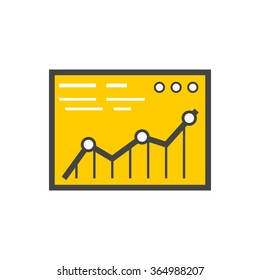 Analysis concept in flat style. Price movement. Stock exchange rates on monitors. Profit graph for diagram. Electronic stock numbers. Profit gain. Business stock exchange. Live online screen
