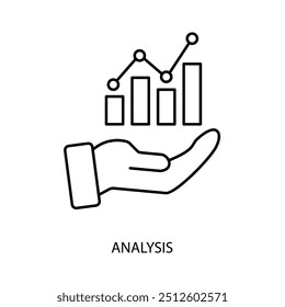 ícone da linha de conceito de análise. Ilustração de elemento simples. conceito de análise esboço do símbolo.