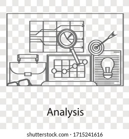 Concepto de análisis sobre los antecedentes de transparencia. Diseño creativo de ideas. Ilustración vectorial plana para plantilla, folleto o presentación.