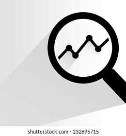 analysis concept on white background, flat and shadow theme