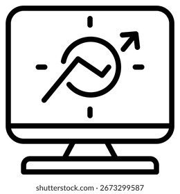 Análisis Tendencias del consumidor Icon Line Ilustración vectorial