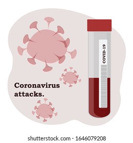 Analyse für Coronavirus, Vektorillustration.