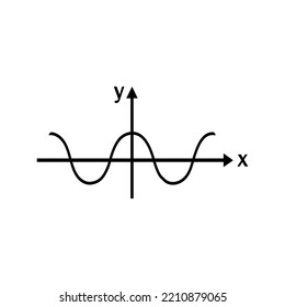 Analysis curve math graph icon | Black Vector illustration |