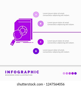 Analysis, data, financial, market, research Infographics Template for Website and Presentation. GLyph Purple icon infographic style vector illustration.