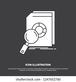 Analysis, data, financial, market, research Icon. glyph vector symbol for UI and UX, website or mobile application