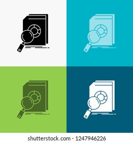 Analysis, data, financial, market, research Icon Over Various Background. glyph style design, designed for web and app. Eps 10 vector illustration