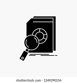 Analysis, data, financial, market, research Glyph Icon. Vector isolated illustration