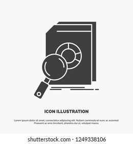 Analysis, data, financial, market, research Icon. glyph vector gray symbol for UI and UX, website or mobile application