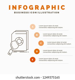 Analysis, data, financial, market, research Infographics Template for Website and Presentation. Line Gray icon with Orange infographic style vector illustration