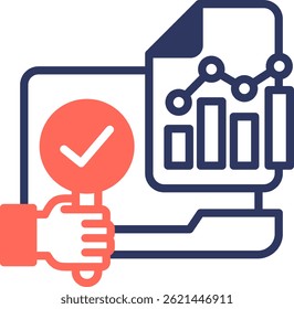 Analysis Data Icon Glyph Color Vector Illustration