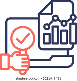 Analysis Data Icon Line Color Vector Illustration