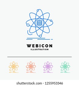 Analysis, data, information, research, science 5 Color Line Web Icon Template isolated on white. Vector illustration