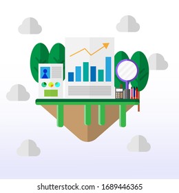 Analysis Data and Research Account style illustration - vector