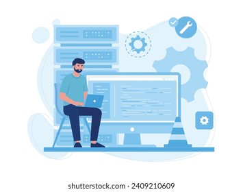 analysis database trending concept flat illustration