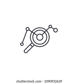 Analysis of decline linear icon concept. Analysis of decline line vector sign, symbol, illustration.