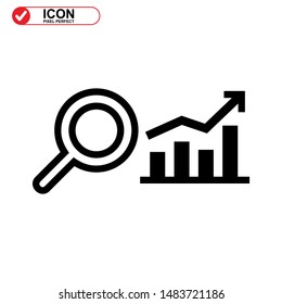 analysis diagram icon isolated sign symbol vector illustration. analysis diagram icon Black Color with Perfect pixel. 
