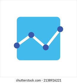 Analysis diagram icon vector graphic illustration in blue