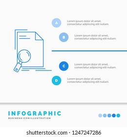 Analysis, document, file, find, page Infographics Template for Website and Presentation. Line Blue icon infographic style vector illustration