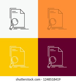 Analysis, document, file, find, page Icon Over Various Background. Line style design, designed for web and app. Eps 10 vector illustration
