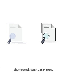 Analysis, document, file, find, page Flat Color Icon Vector. Vector Icon Template background