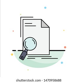 Analysis, document, file, find, page Flat Color Icon Vector. Vector Icon Template background