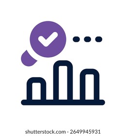 ícone duotônico de análise. Ícone vetorial moderno e elegante para sites, aplicativos móveis, materiais de marketing e design corporativo. Totalmente dimensionável e pronto para uso.