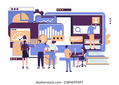 analysis of the evolutionary scale flat style illustration vector design