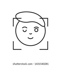 Analysis, facial, tech, smart icon - Vector. Artificial intelligence