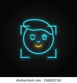 analysis, facial, tech, smart paper style, icon. Paper style vector icon,