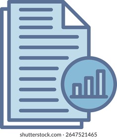 Archivo de análisis lleno de icono de tono azul