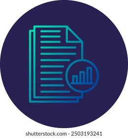 Analysis File Line Gradient Icon Design