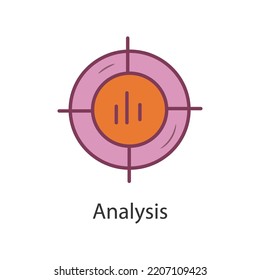 Ilustración de diseño de iconos de esquema rellenado de análisis. Símbolo de datos sobre el archivo EPS 10 de fondo blanco 