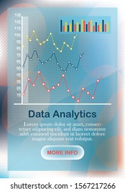 Analysis Finance Graph Financial Business Chart Flat Vector Illustration