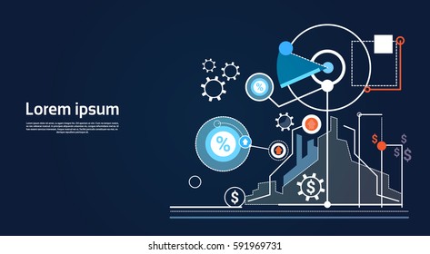 Analysis Finance Graph Financial Business Chart Flat Vector Illustration