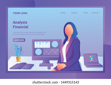 Analysis Financial Business Illustration for Landing Page