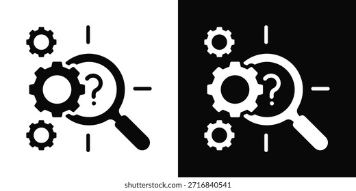 Análisis Encontrar Icono Estilo De Fondo Blanco Y Negro